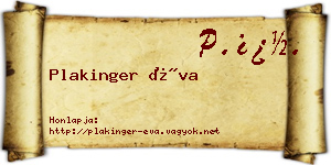 Plakinger Éva névjegykártya